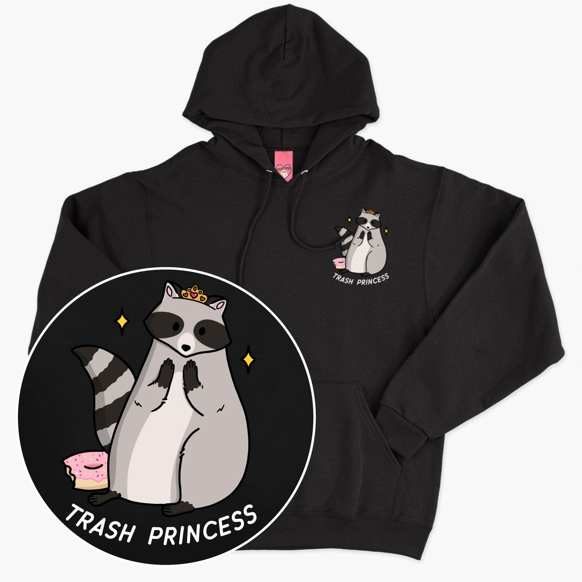 Trash Princess Hoodie (Unisex)-Printed Clothing, Printed Hoodie, JH001-Sassy Spud