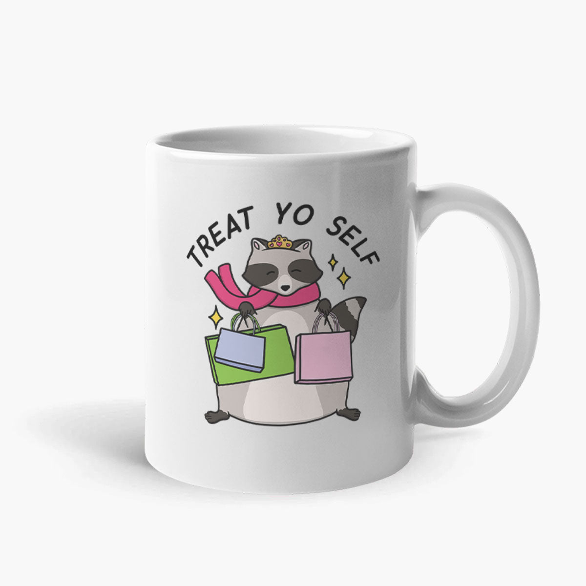Treat Yo Self Coffee Mug-Funny Gift, Funny Coffee Mug, 11oz White Ceramic-Sassy Spud