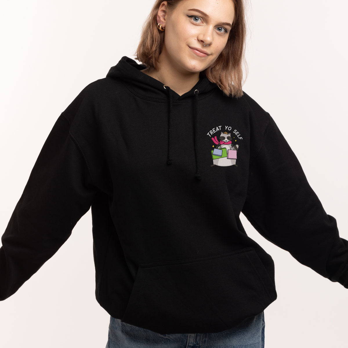 Treat Yo Self Hoodie (Unisex)-Printed Clothing, Printed Hoodie, JH001-Sassy Spud