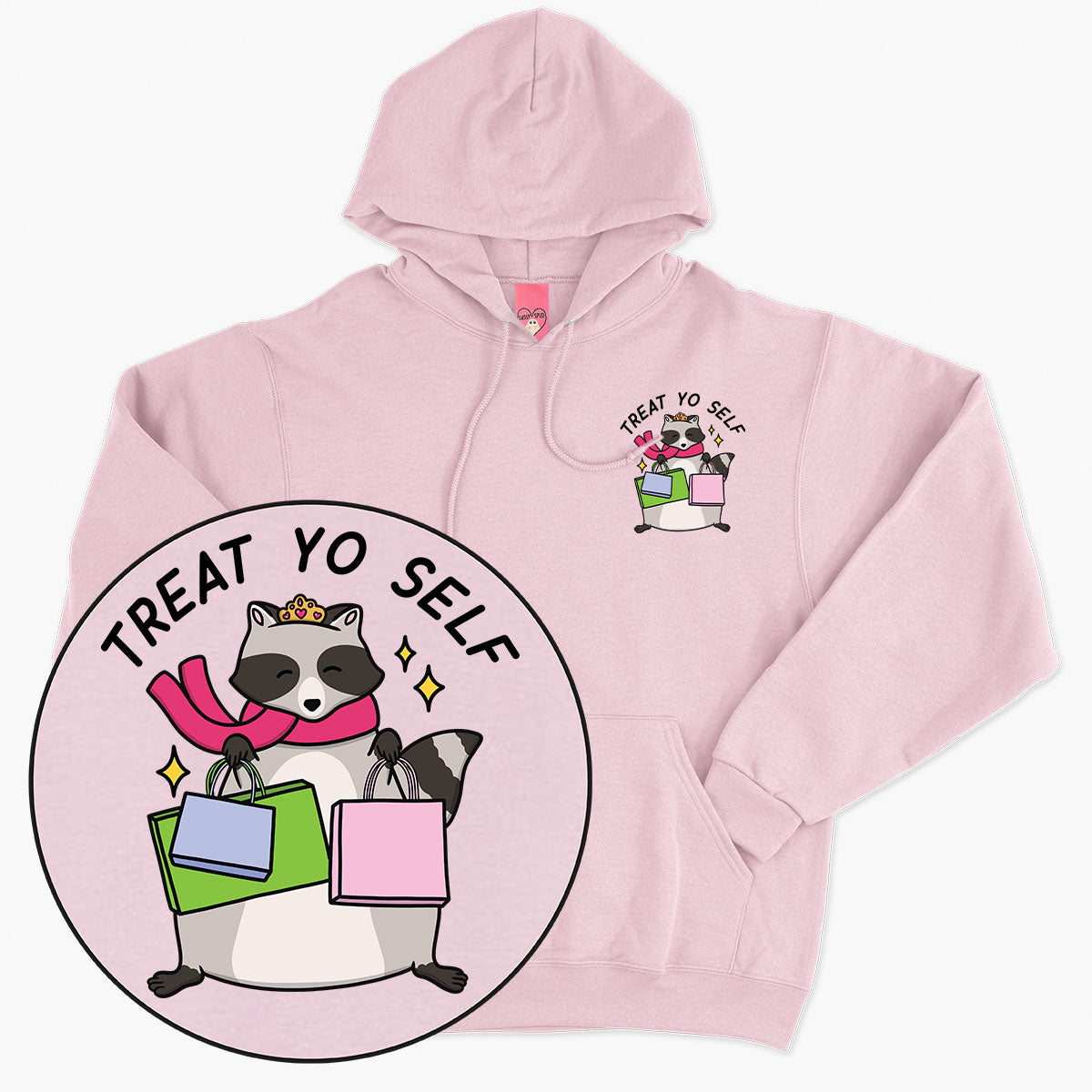 Treat Yo Self Hoodie (Unisex)-Printed Clothing, Printed Hoodie, JH001-Sassy Spud