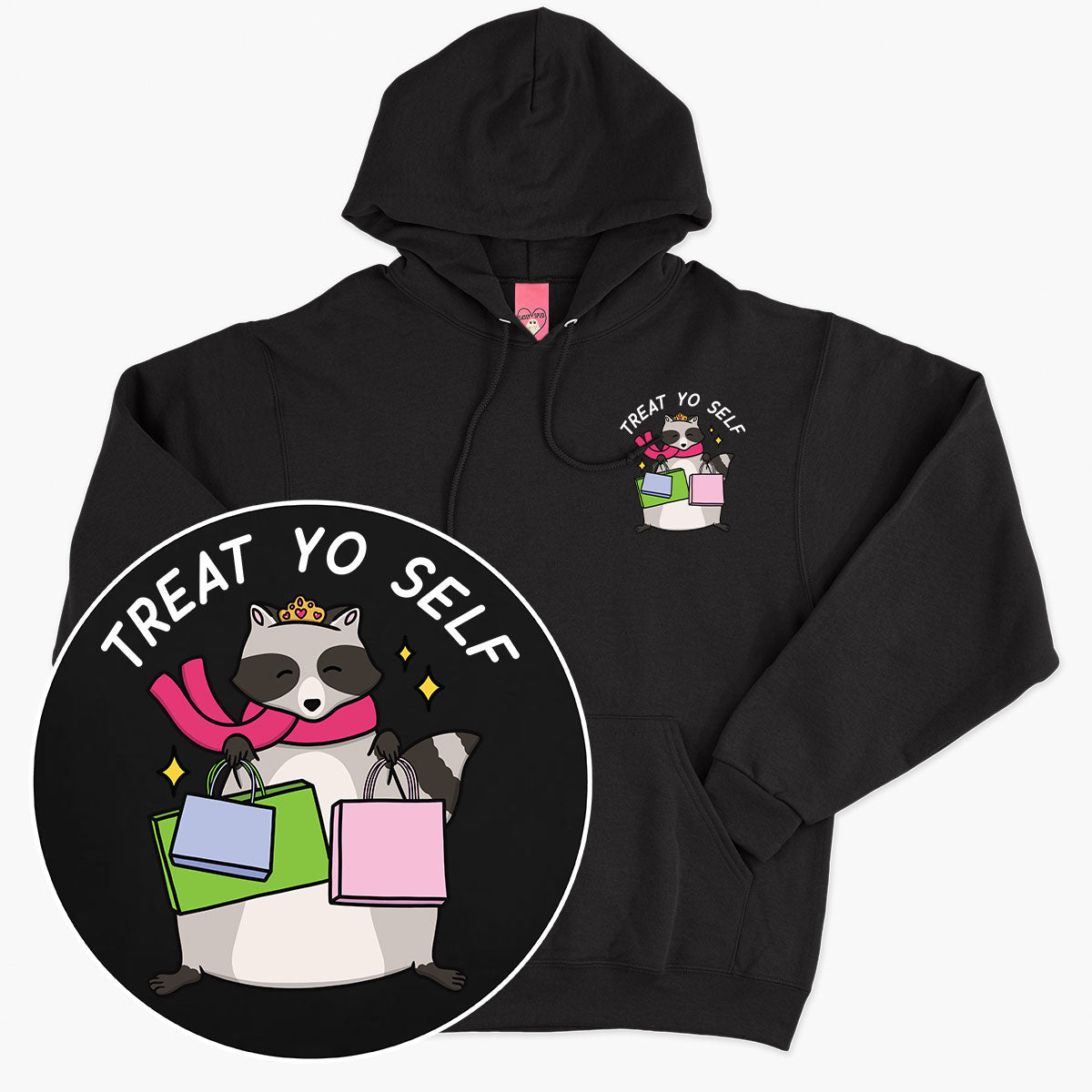 Treat Yo Self Hoodie (Unisex)-Printed Clothing, Printed Hoodie, JH001-Sassy Spud
