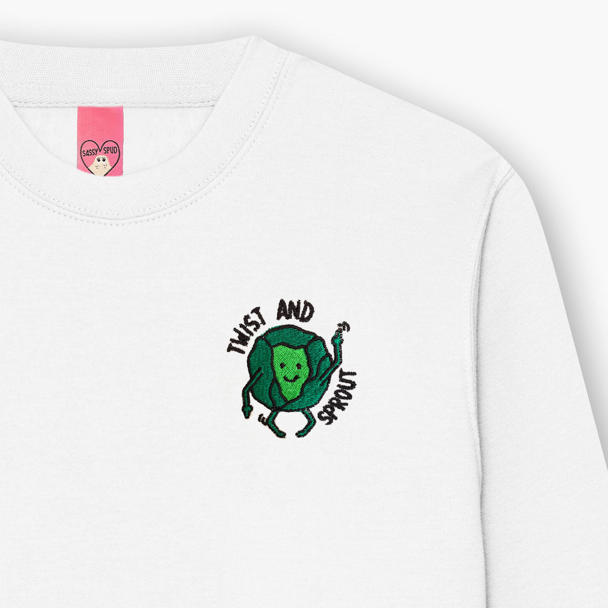 Twist And Sprout Embroidered Sweatshirt (Unisex)-Embroidered Clothing, Embroidered Sweatshirt, JH030-Sassy Spud