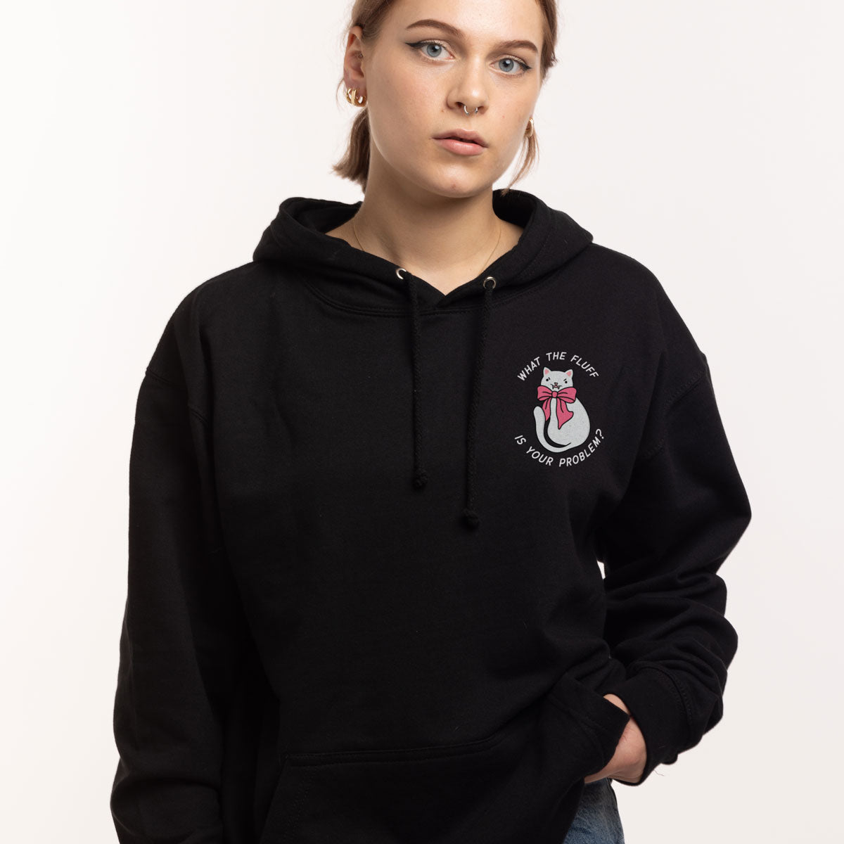 What The Fluff Hoodie (Unisex)-Printed Clothing, Printed Hoodie, JH001-Sassy Spud