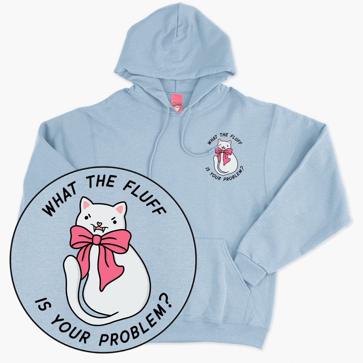 What The Fluff Hoodie (Unisex)-Printed Clothing, Printed Hoodie, JH001-Sassy Spud