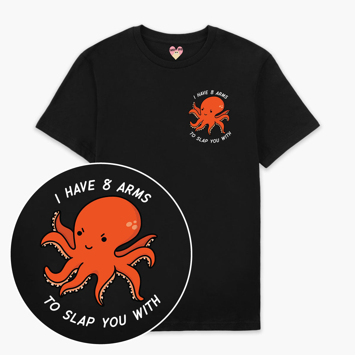 Angry Octopus T-Shirt (Unisex)-Printed Clothing, Printed T Shirt, EP01-Sassy Spud