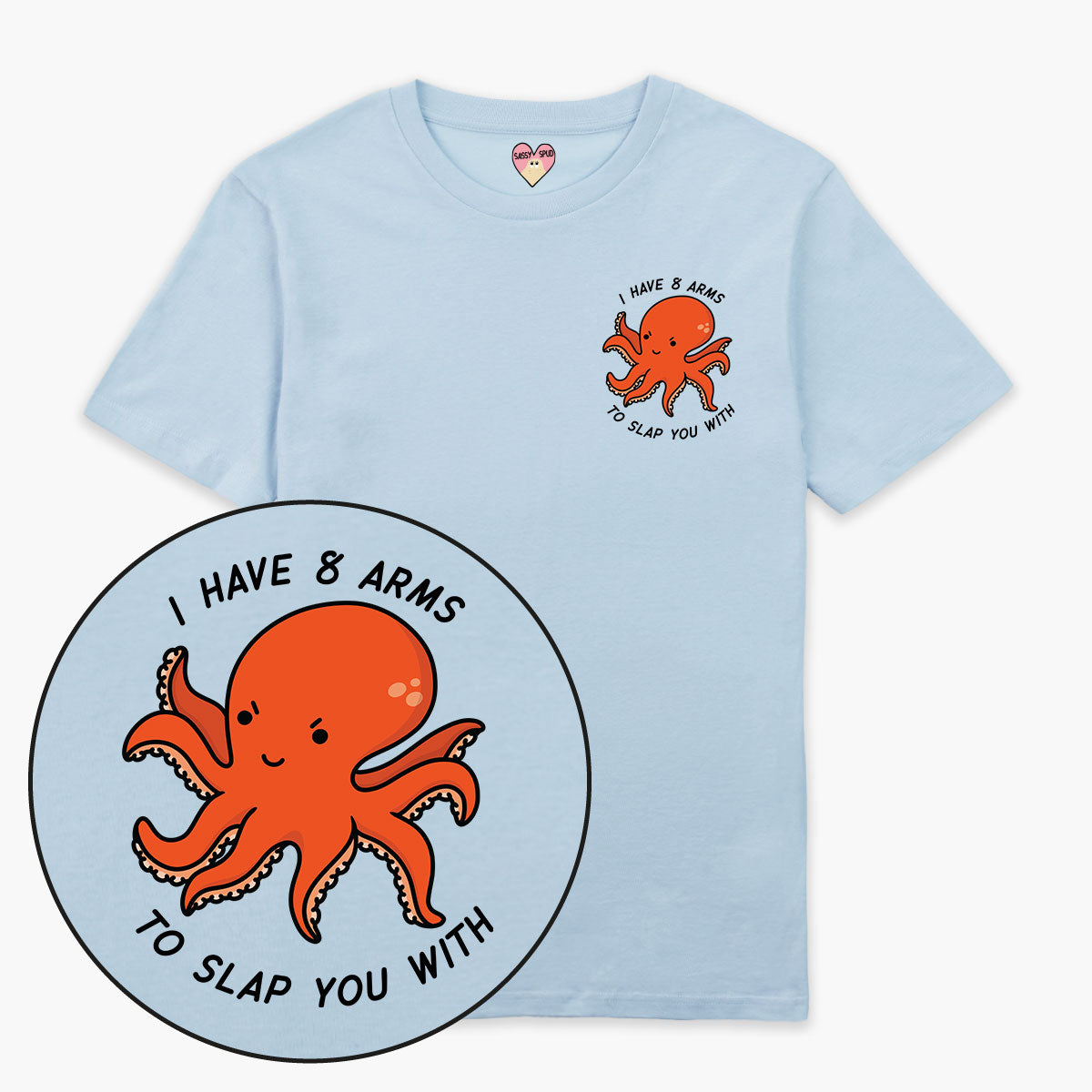 Angry Octopus T-Shirt (Unisex)-Printed Clothing, Printed T Shirt, EP01-Sassy Spud