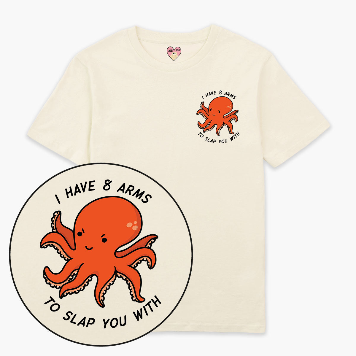 Angry Octopus T-Shirt (Unisex)-Printed Clothing, Printed T Shirt, EP01-Sassy Spud