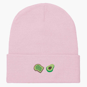 Avocado Toast Embroidered Beanie-Embroidered Clothing, Embroidered Beanie, BB45-Sassy Spud