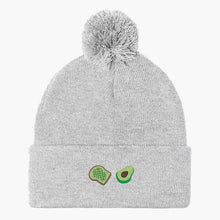 Afbeelding laden in Galerijviewer, Avocado Toast Embroidered Pom Pom Beanie-Embroidered Clothing, Embroidered Beanie, BB426-Sassy Spud