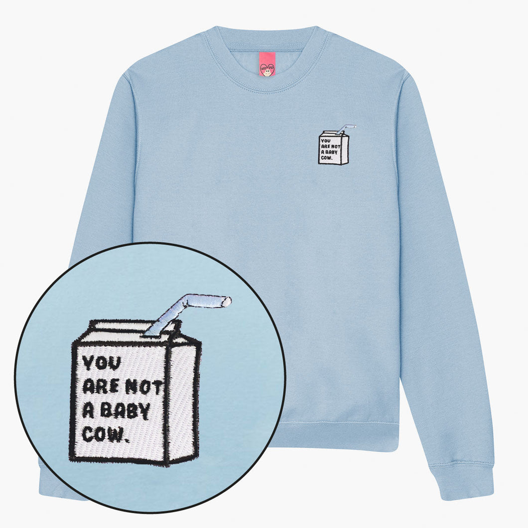 Baby Cow Embroidered Sweatshirt (Unisex)-Embroidered Clothing, Embroidered Sweatshirt, JH030-Sassy Spud