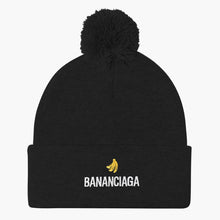 Load image into Gallery viewer, Bananciaga Embroidered Pom Pom Beanie-Embroidered Clothing, Embroidered Beanie, BB426-Sassy Spud