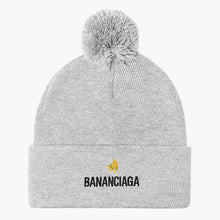 Afbeelding laden in Galerijviewer, Bananciaga Embroidered Pom Pom Beanie-Embroidered Clothing, Embroidered Beanie, BB426-Sassy Spud