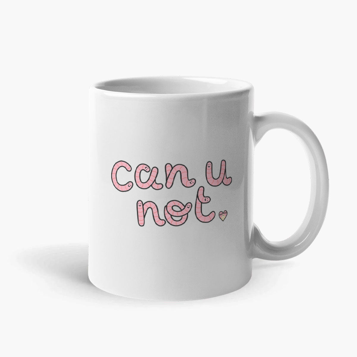 Can U Not Rude Worms Coffee Mug-Funny Gift, Funny Coffee Mug, 11oz White Ceramic-Sassy Spud
