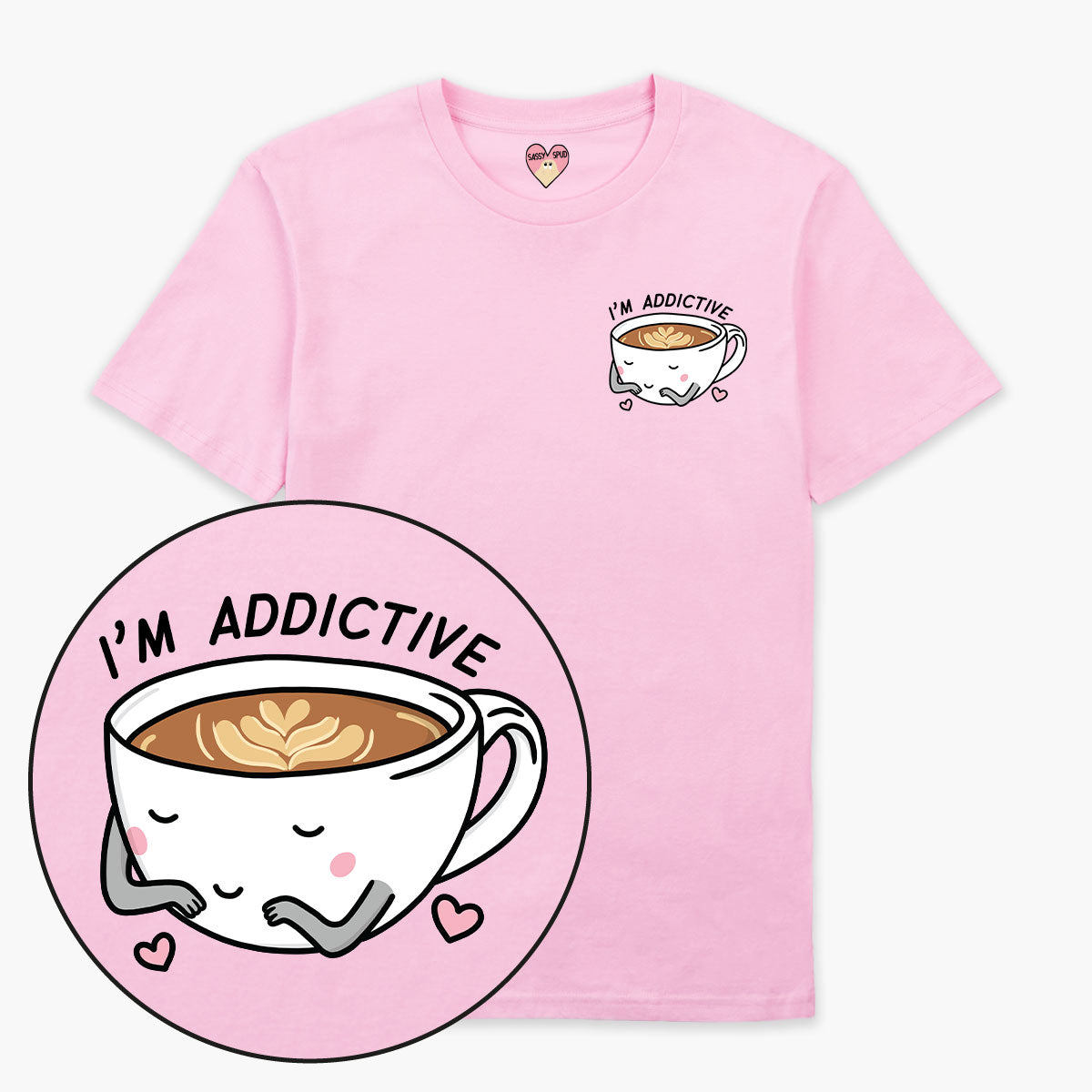 Coffee Addict T-Shirt (Unisex)-Printed Clothing, Printed T Shirt, EP01-Sassy Spud