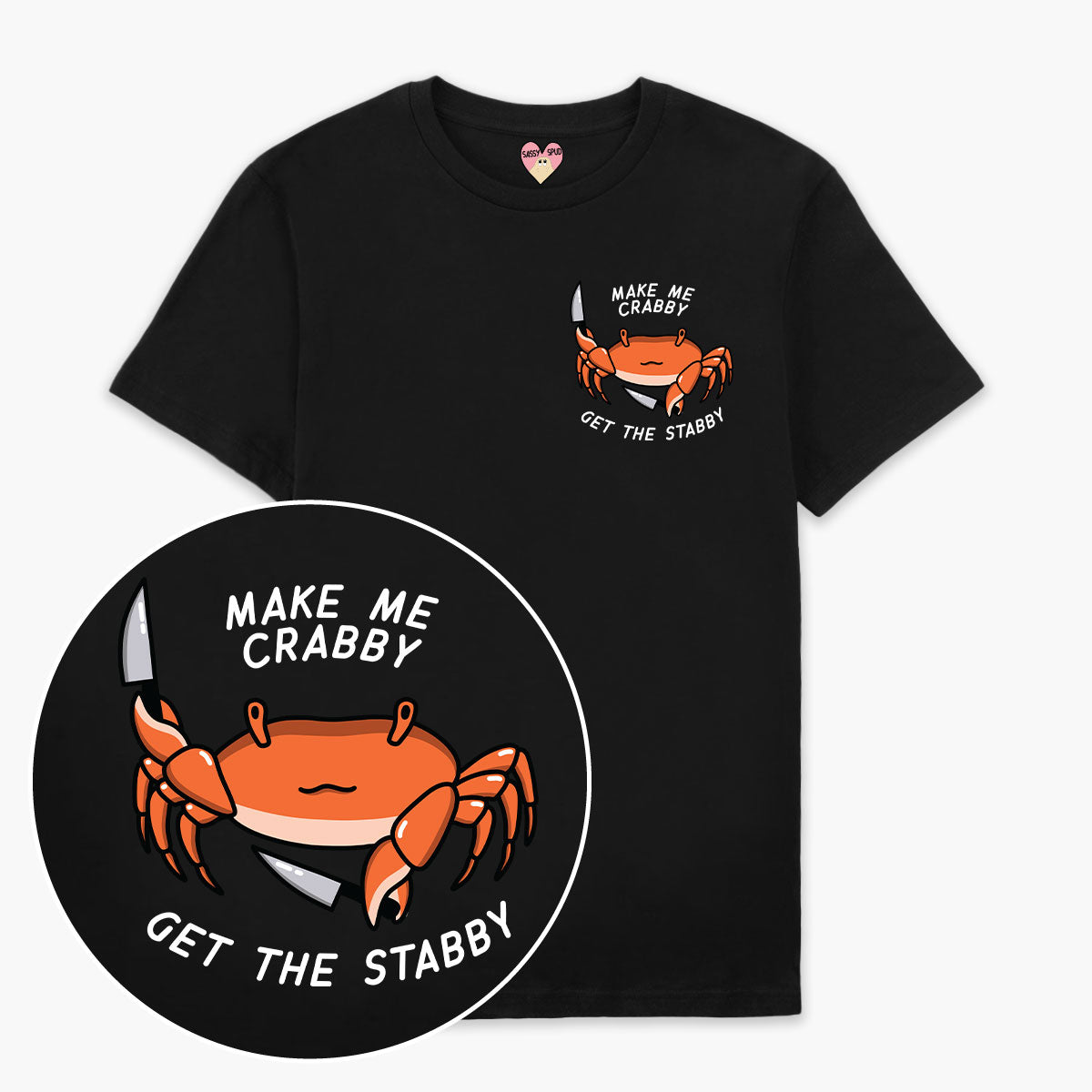 Crabby T-Shirt (Unisex)-Printed Clothing, Printed T Shirt, EP01-Sassy Spud