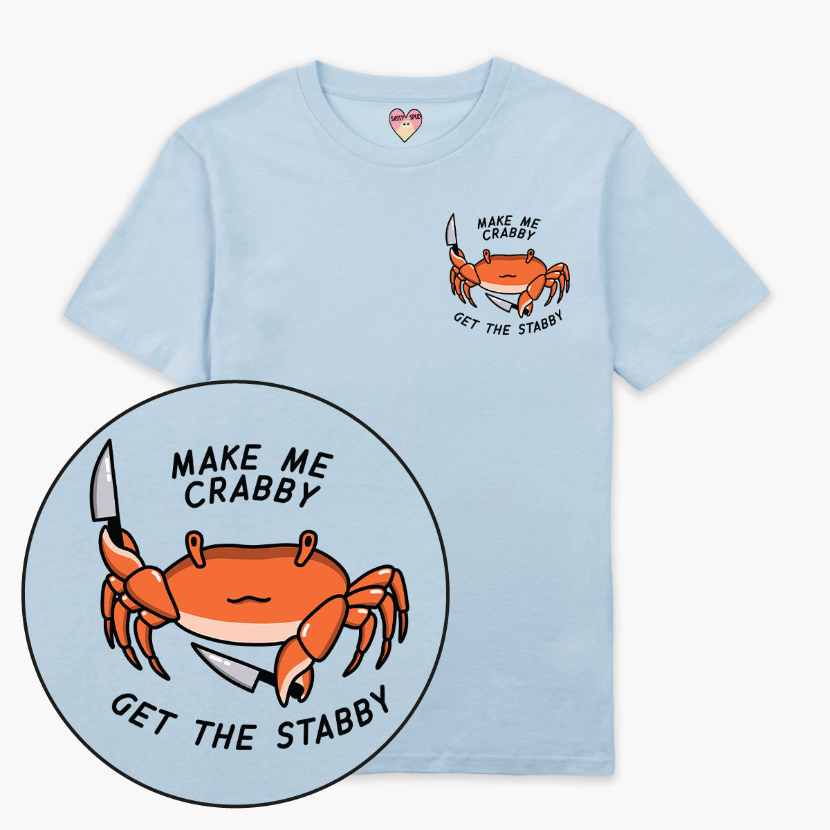 Crabby T-Shirt (Unisex)-Printed Clothing, Printed T Shirt, EP01-Sassy Spud