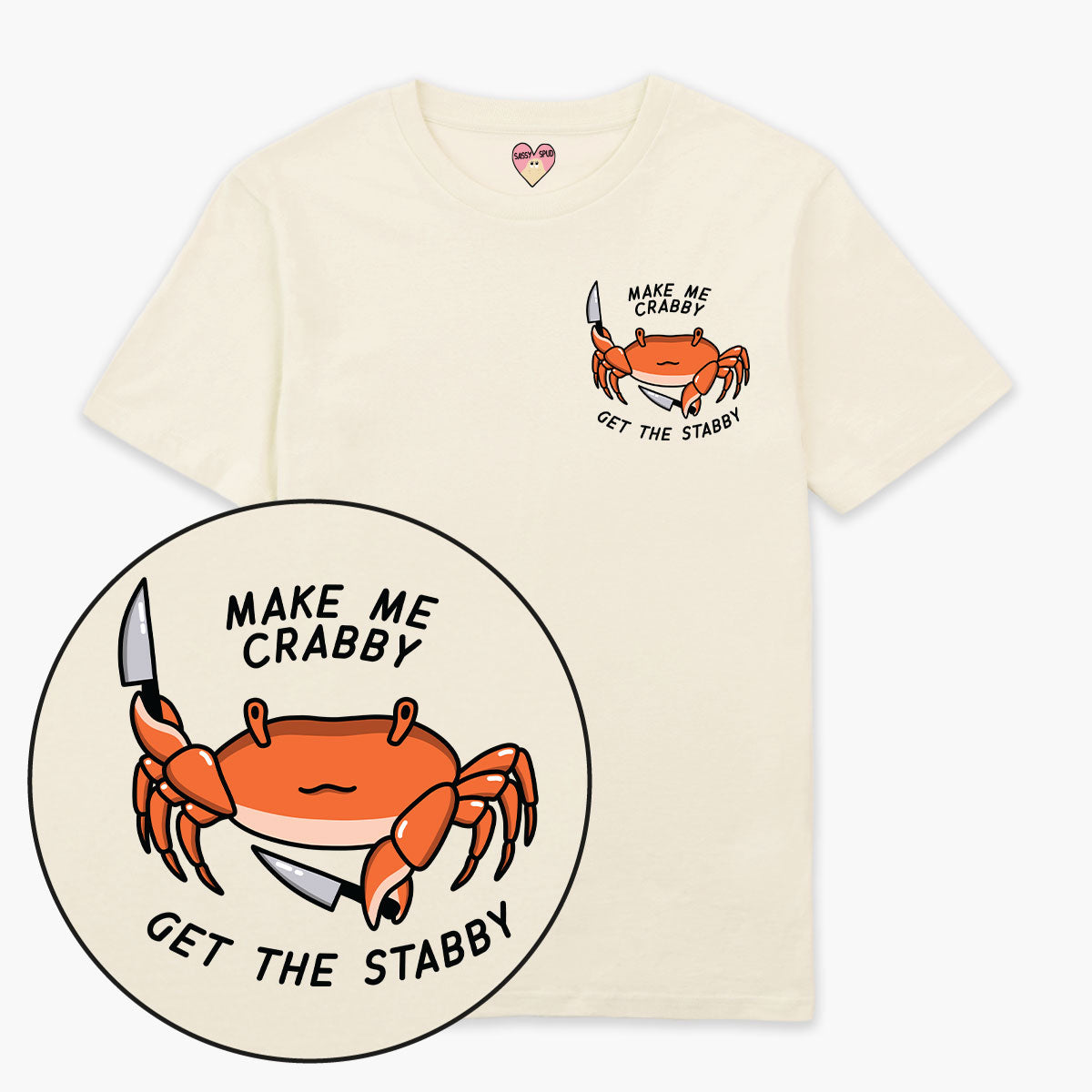 Crabby T-Shirt (Unisex)-Printed Clothing, Printed T Shirt, EP01-Sassy Spud