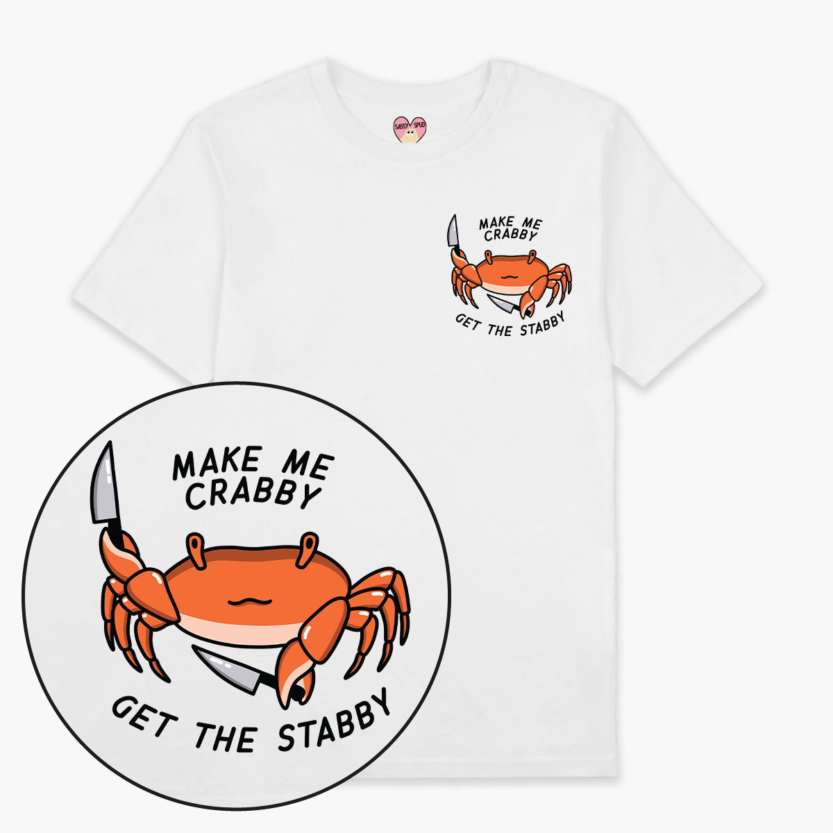 Crabby T-Shirt (Unisex)-Printed Clothing, Printed T Shirt, EP01-Sassy Spud