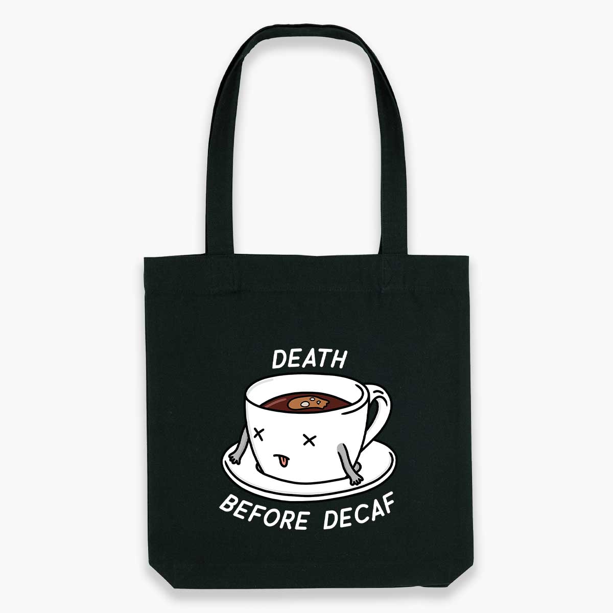 Death Before Decaf Tote Bag-Sassy Accessories, Sassy Gifts, Sassy Tote Bag, STAU760-Sassy Spud