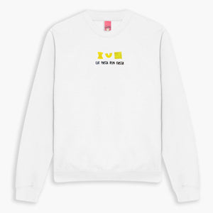 Eat Pasta Run Fasta Embroidered Sweatshirt (Unisex)-Embroidered Clothing, Embroidered Sweatshirt, JH030-Sassy Spud