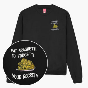 Eat Spaghetti Embroidered Sweatshirt (Unisex)-Embroidered Clothing, Embroidered Sweatshirt, JH030-Sassy Spud