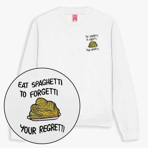 Eat Spaghetti Embroidered Sweatshirt (Unisex)-Embroidered Clothing, Embroidered Sweatshirt, JH030-Sassy Spud