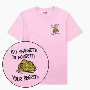 Eat Spaghetti Embroidered T-Shirt (Unisex)-Embroidered Clothing, Embroidered T Shirt, EP01-Sassy Spud