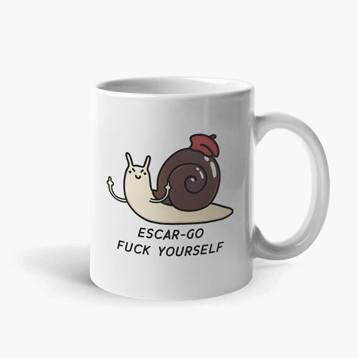 Escar-go F*ck Yourself Coffee Mug-Funny Gift, Funny Coffee Mug, 11oz White Ceramic-Sassy Spud