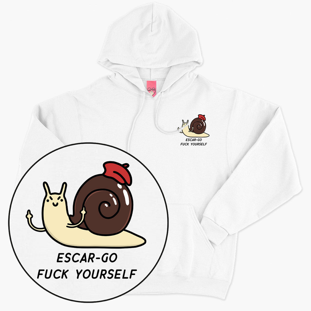 Escar-go F*ck Yourself Hoodie (Unisex)-Printed Clothing, Printed Hoodie, JH001-Sassy Spud