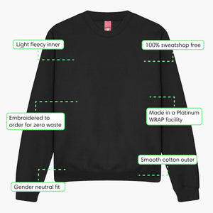 F*cking Humans Alien Embroidered Sweatshirt (Unisex)-Embroidered Clothing, Embroidered Sweatshirt, JH030-Sassy Spud