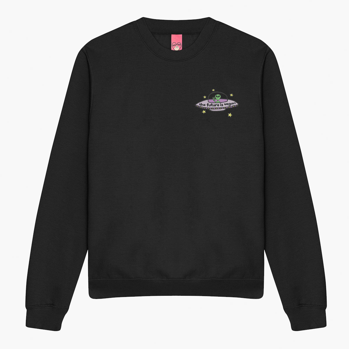 Future Is Vegan Embroidered Sweatshirt (Unisex)-Embroidered Clothing, Embroidered Sweatshirt, JH030-Sassy Spud