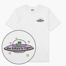 Afbeelding laden in Galerijviewer, Future Is Vegan Embroidered T-Shirt (Unisex)-Embroidered Clothing, Embroidered T Shirt, EP01-Sassy Spud