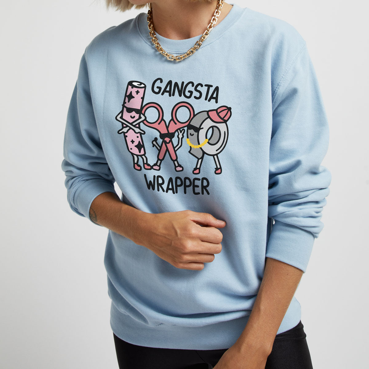 Gangster Wrapper Christmas Jumper (Unisex)-Embroidered Clothing, Embroidered Sweatshirt, JH030-Sassy Spud