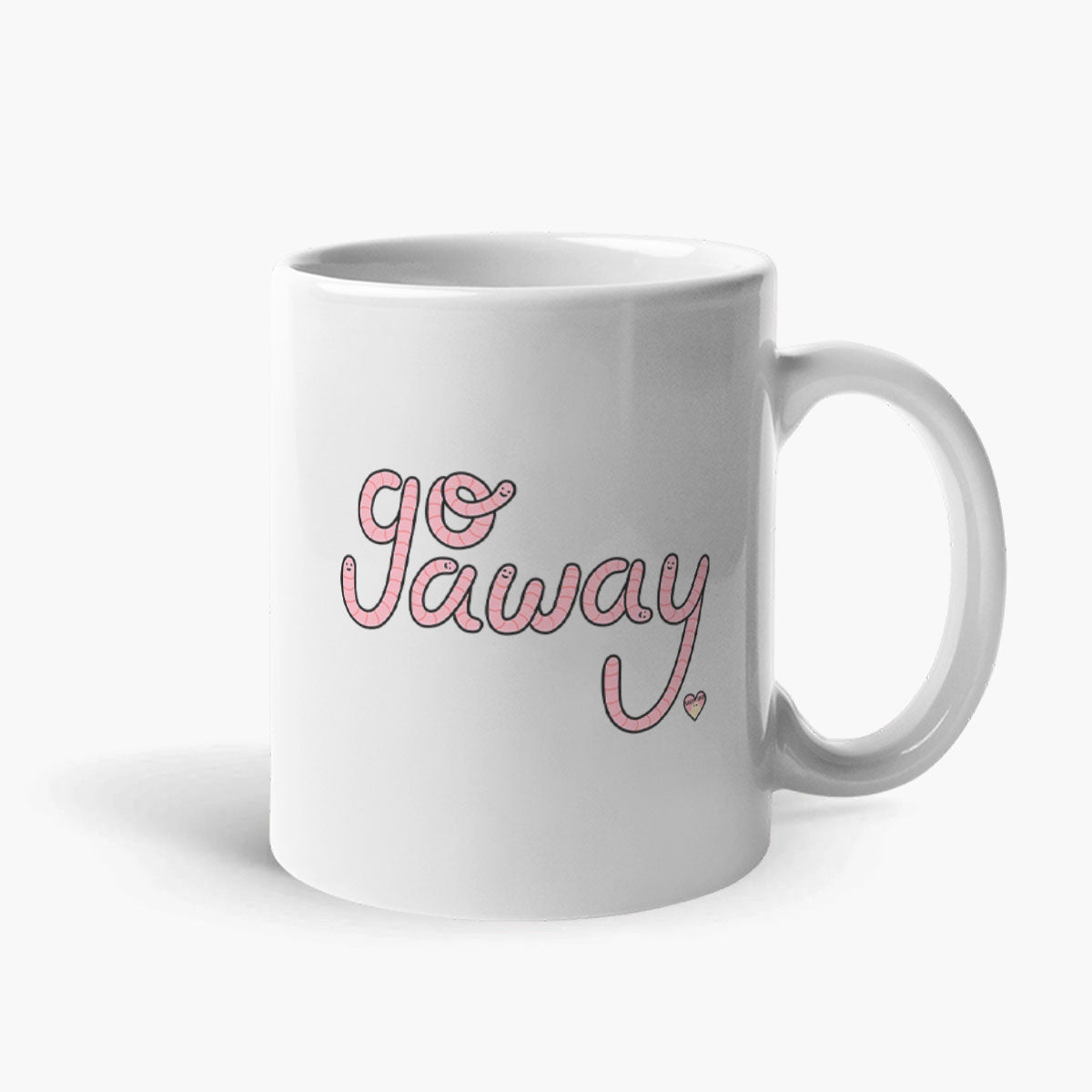 Go Away Rude Worms Coffee Mug-Funny Gift, Funny Coffee Mug, 11oz White Ceramic-Sassy Spud