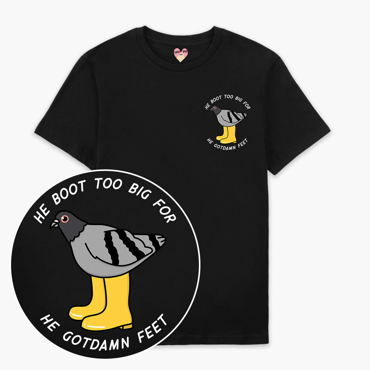He Boot Too Big T-Shirt (Unisex)-Printed Clothing, Printed T Shirt, EP01-Sassy Spud