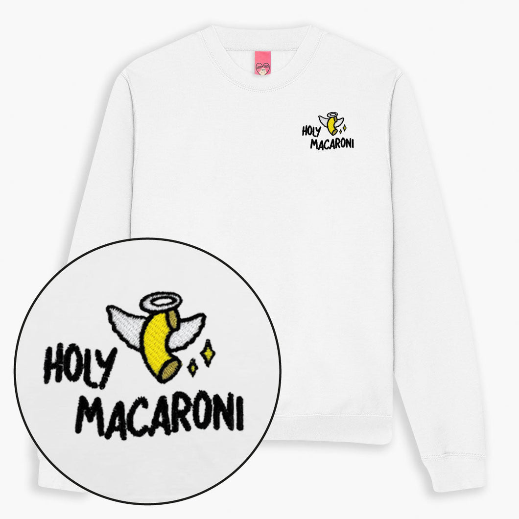 Holy Macaroni Embroidered Sweatshirt (Unisex)-Embroidered Clothing, Embroidered Sweatshirt, JH030-Sassy Spud
