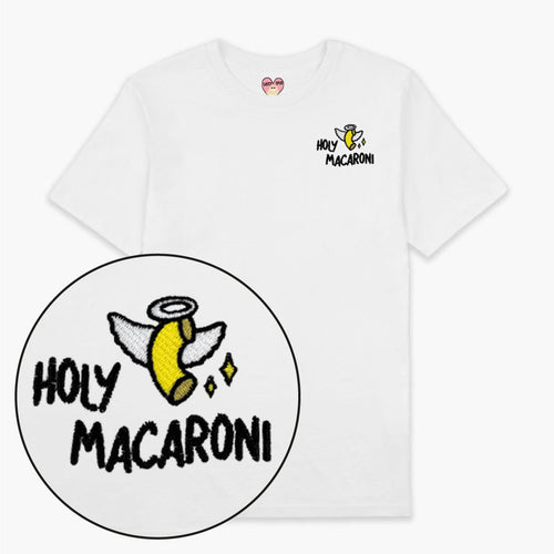 Holy Macaroni Embroidered T-Shirt (Unisex)-Embroidered Clothing, Embroidered T Shirt, EP01-Sassy Spud