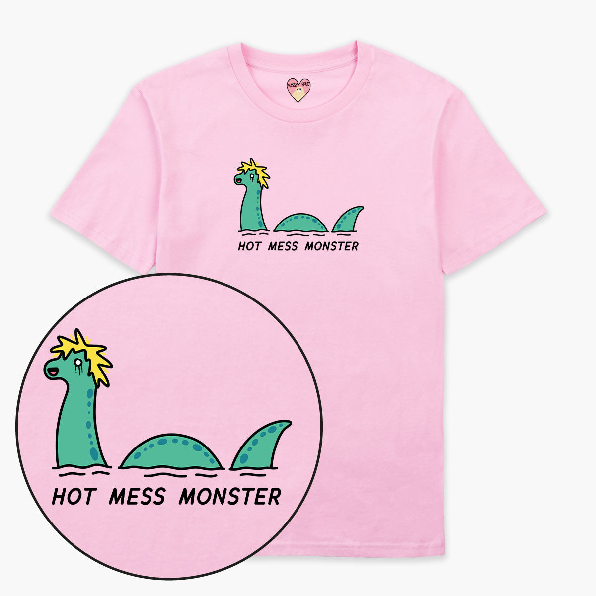 Hot Mess Monster T-Shirt (Unisex)-Printed Clothing, Printed T Shirt, EP01-Sassy Spud