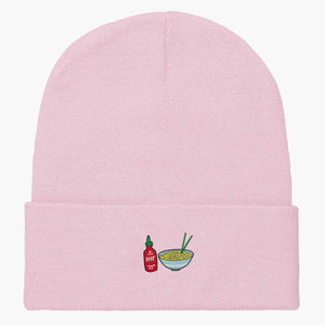 Hot Noodles Embroidered Beanie-Embroidered Clothing, Embroidered Beanie, BB45-Sassy Spud