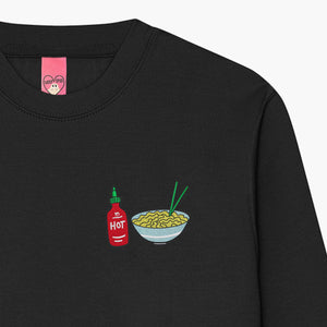 Hot Noodles Embroidered Sweatshirt (Unisex)-Embroidered Clothing, Embroidered Sweatshirt, JH030-Sassy Spud