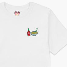 Laden Sie das Bild in den Galerie-Viewer, Hot Noodles Embroidered T-Shirt (Unisex)-Embroidered Clothing, Embroidered T Shirt, EP01-Sassy Spud