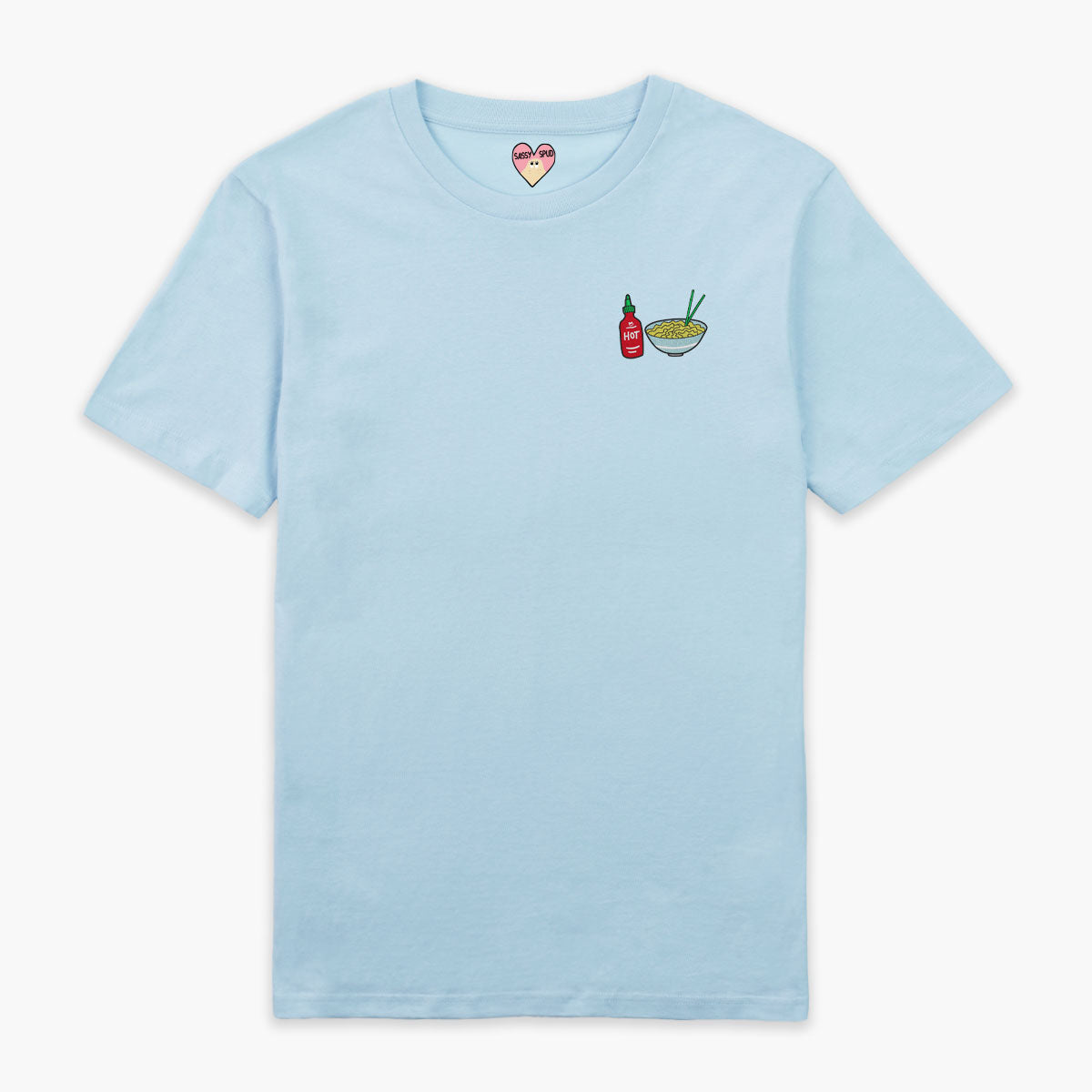 Hot Noodles Embroidered T-Shirt (Unisex)-Embroidered Clothing, Embroidered T Shirt, EP01-Sassy Spud