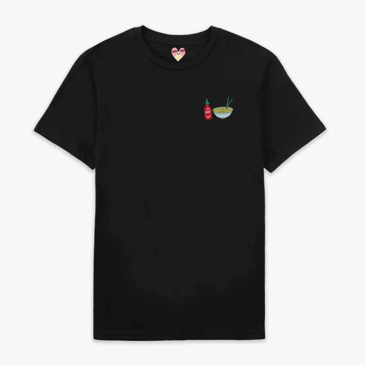 Hot Noodles Embroidered T-Shirt (Unisex)-Embroidered Clothing, Embroidered T Shirt, EP01-Sassy Spud