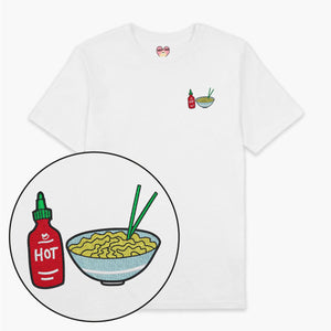 Hot Noodles Embroidered T-Shirt (Unisex)-Embroidered Clothing, Embroidered T Shirt, EP01-Sassy Spud