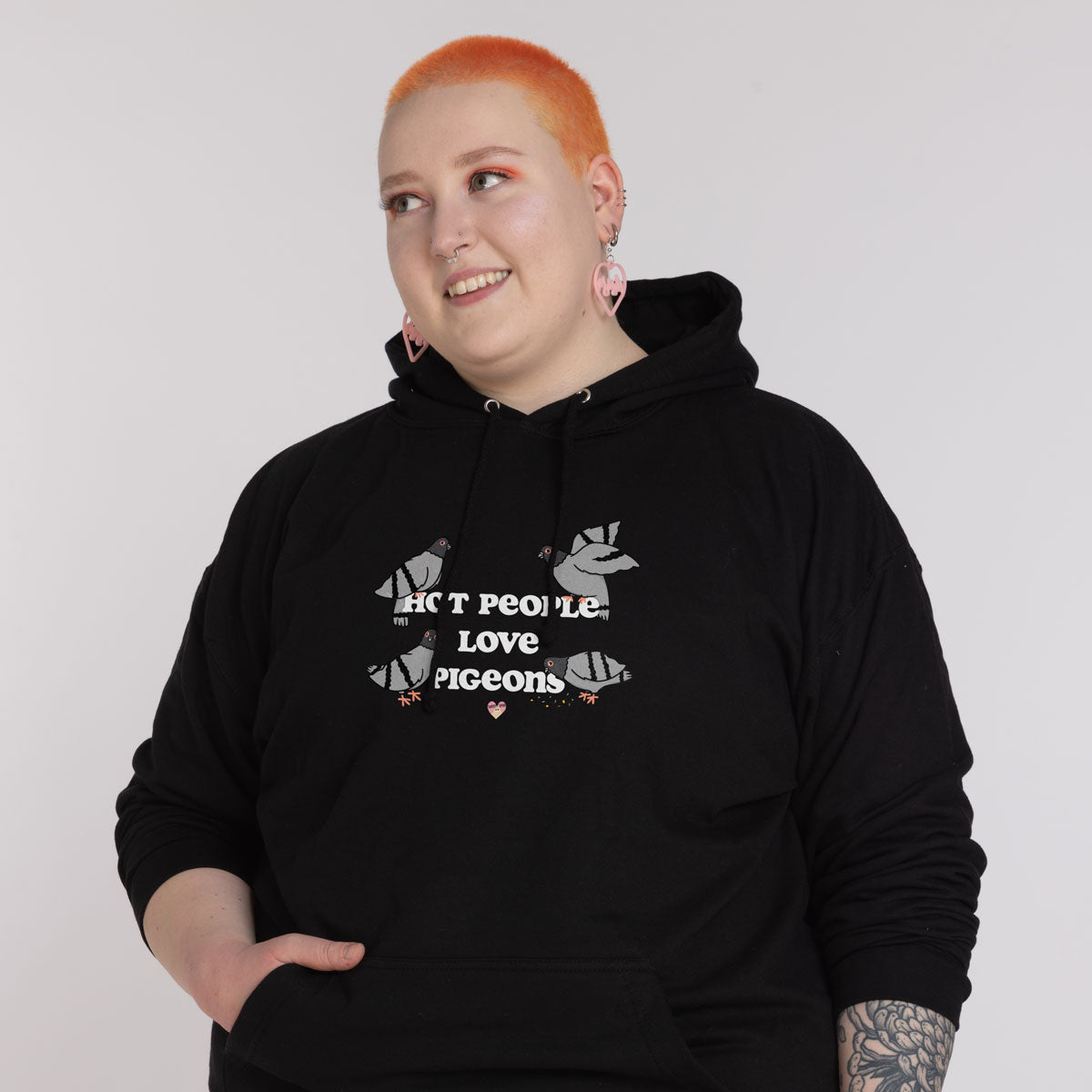 Hot People Love Pigeons Hoodie (Unisex)-Printed Clothing, Printed Hoodie, JH001-Sassy Spud