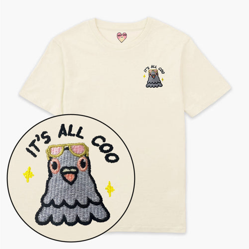 It's All Coo Embroidered T-Shirt (Unisex)-Embroidered Clothing, Embroidered T Shirt, EP01-Sassy Spud