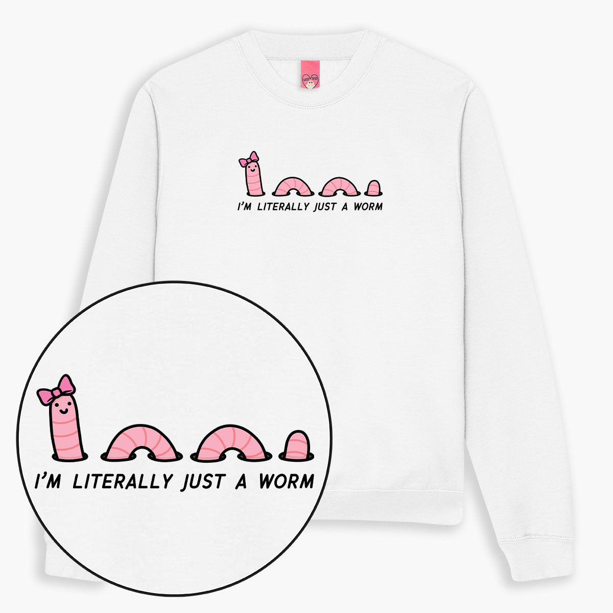 Just A Worm Sweatshirt (Unisex)-Printed Clothing, Printed Sweatshirt, JH030-Sassy Spud