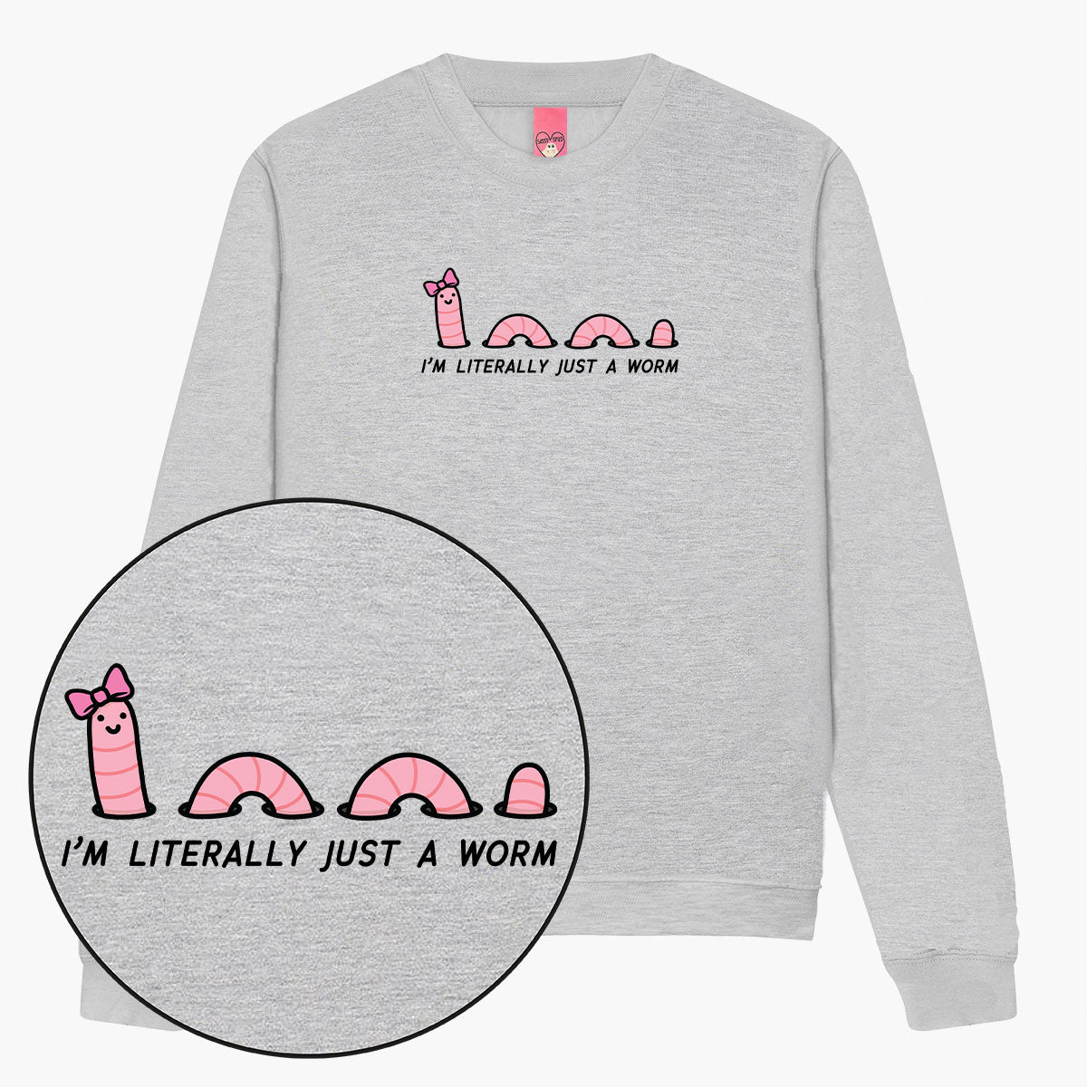 Just A Worm Sweatshirt (Unisex)-Printed Clothing, Printed Sweatshirt, JH030-Sassy Spud