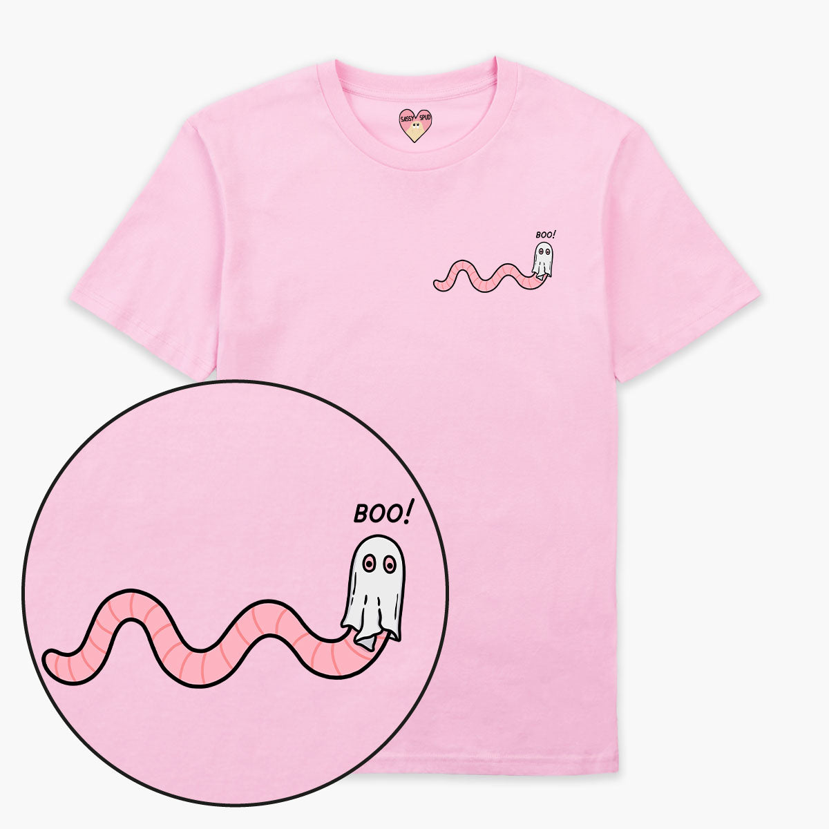 LIMITED EDITION: Ghosty Worm Halloween T-Shirt (Unisex)-Printed Clothing, Printed T Shirt, EP01-Sassy Spud