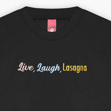 Load image into Gallery viewer, Live Laugh Lasagna Embroidered Sweatshirt (Unisex)-Embroidered Clothing, Embroidered Sweatshirt, JH030-Sassy Spud